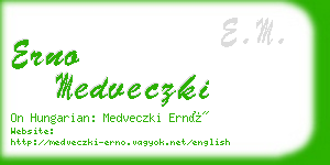 erno medveczki business card